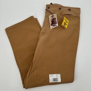Wah Maker SASS Frontier Scully Western Pants Buckle Mens 42 Brown Canvas Ranch